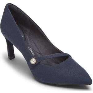 Rockport Women TM Sheehan Asym MJ Mary Jane Pump Heel Size US 9.5M Navy Blue